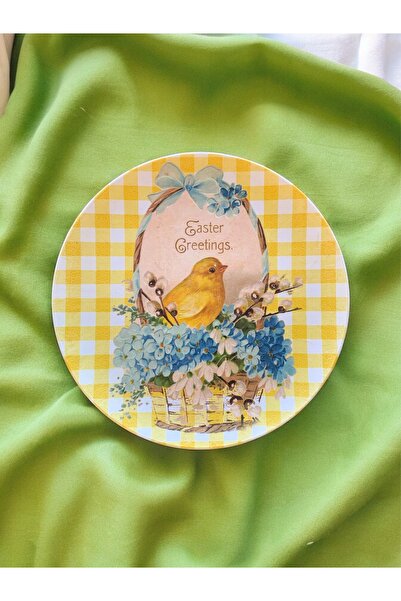 unique florya Duvar Tabağı Dekoratif Duvar Süsü Kedi Köpek Desenli 26cm El Ya...