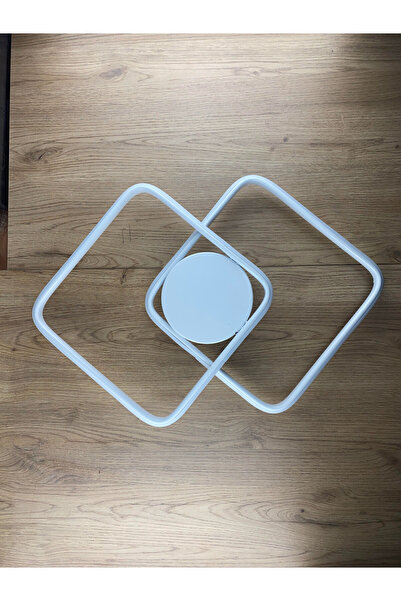 Zeya Lighting Yüksek Aydınlatmalı Kare Beyaz Tavan Plafonyer Led avize, 3 Renk Aydınlatma