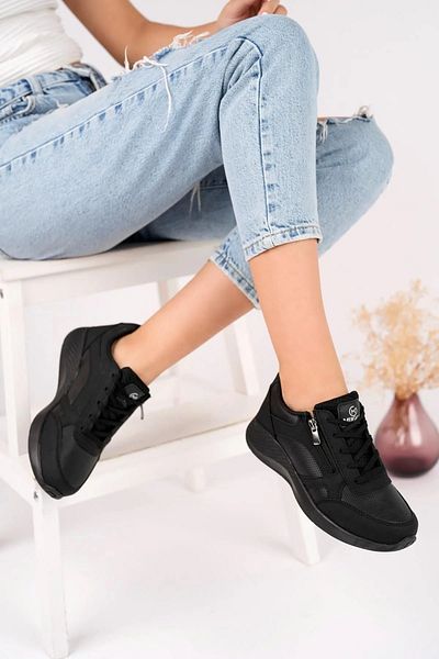 Ayakkabı Ülkesi Pantofi sport ortopedici de zi cu zi pentru femei, cu fermoar lateral