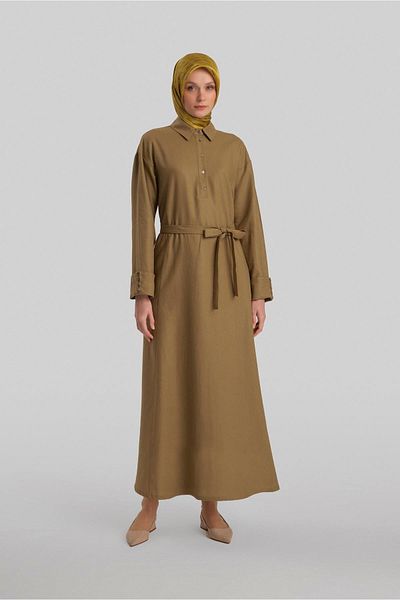 Armine Rochie de in cu manșetă groasă 24y9830 Olive