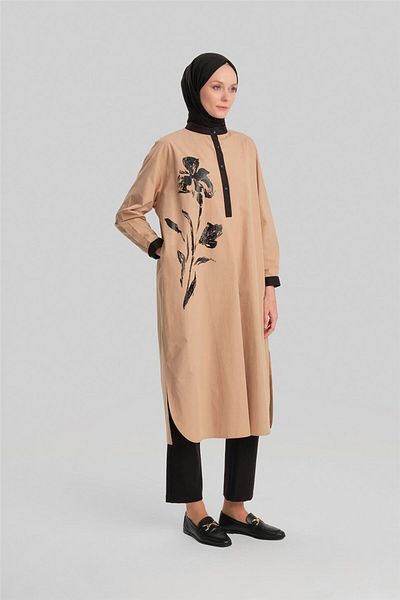 Armine Φόρεμα 24yd2508 Model Camel Tunic