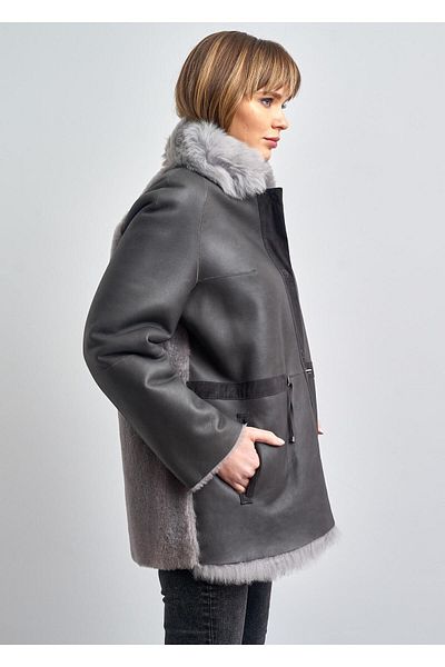 Pierre Cardin سترة فرو جلدية نسائية