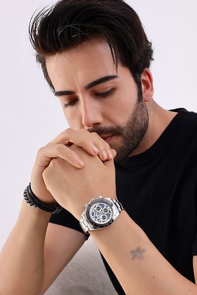 Güncel Vitrin Dignity Premium Silver/Blue Ipc Plated Men's Wrist Watch