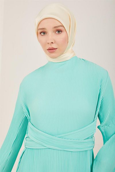 Armine Rochie plisată - centură încrucișată, model spumă de mare 23y9663