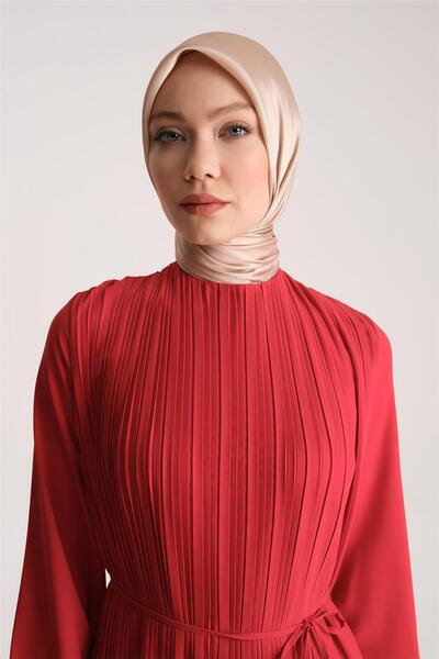 Armine Piliseli Elbise 24yd9435 Kırmızı