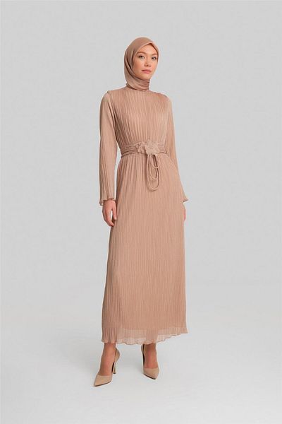 Armine Γυαλιστερό Πλισέ Φόρεμα - 24y9814 Moonstone