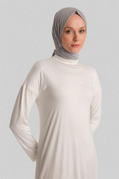 Armine Ecru Long Sleeve Lingerie Dress - Ortd9042
