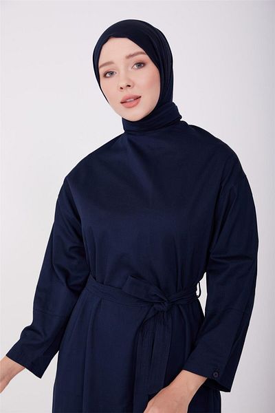 Armine Gabardine Belted Sports Dress 23y9606 Navy Blue