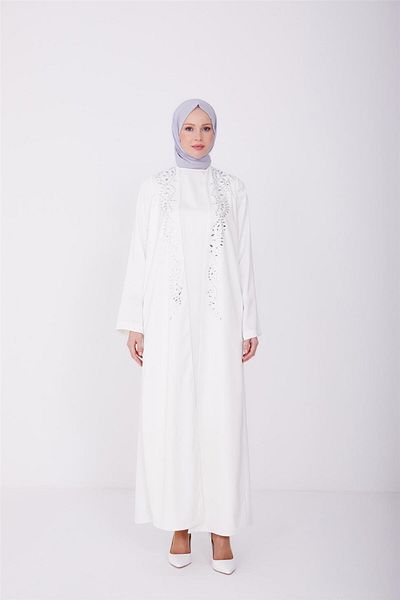 Armine Λεπτομερές φόρεμα από λευκή πέτρα - 23y9601