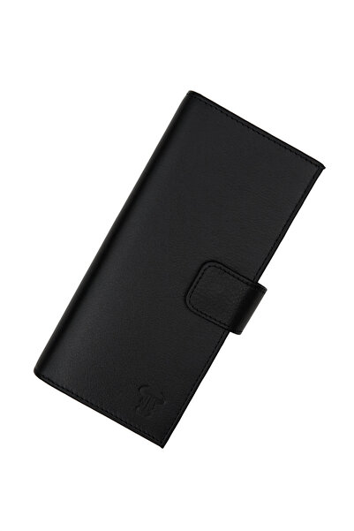 Velvoria Višeslojni crni kofer sa držačem za telefon Prava koža Novčanik