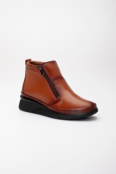 Dilimler Ayakkabı Γυναικείες μπότες από γνήσιο δέρμα ορθοπεδικά - Μαύρισμα, 2 φερμουάρ και σόλα με επένδυση