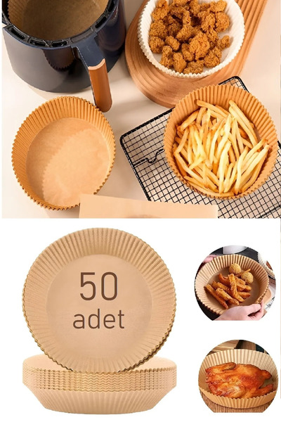 Berdina Home مقلاة هوائية ورقية للخبز، 50 عبوة من ورق الخبز، قلي كعكة الخبز ب...