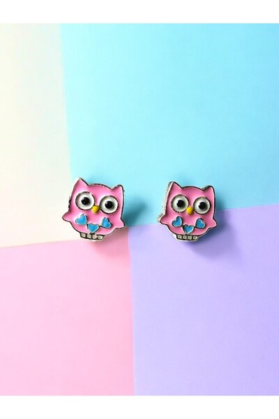 LITTLELUXE Sevimli Baykuş Motifli 925 Ayar Gümüş Kız Çocuk Küpesi