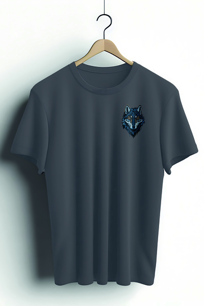 Zestia Unisex T-Shirt, Animals, Wolf Design Printed, Regular, Anthracite T-Sh...