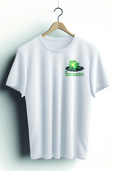 Zestia Μπλουζάκι Unisex, με στάμπα Be Green Design, Κανονική εφαρμογή, 100% Β...