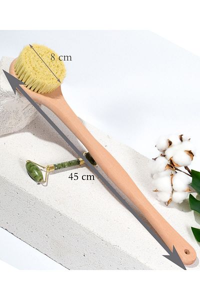 Efsoon Organics Back Brush Wet and Dry Use Exfoliating Effect Removes Dead Skin with Pouch Gift