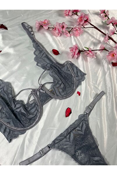 COLOR DE PIEL Women's Capless Badge String Grey Stylish Suit Bra