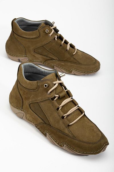 Dilimler Ayakkabı Ανδρικές μπότες - Γνήσιο δέρμα Nubuck, Ελαστικό κορδόνι, Σόλα Saddle
