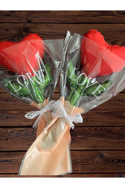 meyaccessories Love Flower Foil Balloon 43cm *19.5Cm 1 Pcs