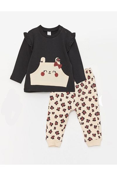 LC Waikiki Baby Girl Sweatshirt Pants Set