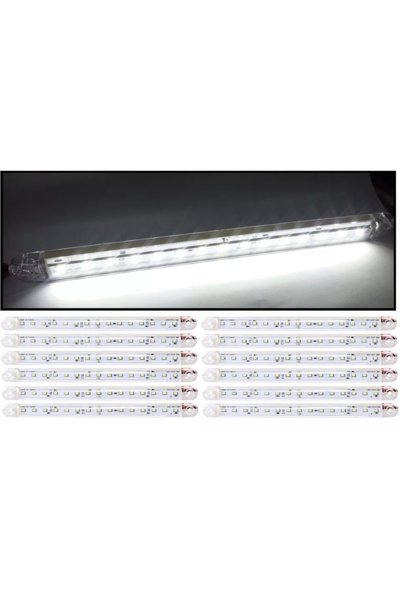 AHMET OTOMOTİV (12 ADET) Parmak Led Beyaz Renk 24cm 15led 12v-24v