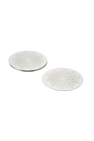 IKEA Fröjda - Stainless Steel White Coasters 9cm, 4 Pieces