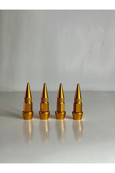 OTOMOR AKSESUAR Sivri Sibop Kapağı Sarı Metal Kurşun Araba Motor Bisiklet