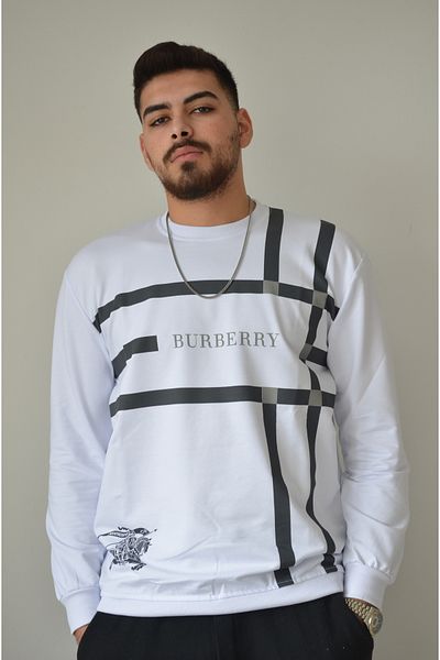Mind Clothes White Printed Men's Sweetshirt