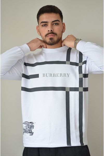 Mind Clothes White Printed Men's Sweetshirt