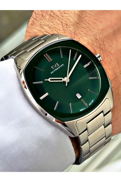 Romanson Custom Design Cornered Dial Steel Band Steel Case Men's Wrist Watch 1487.03