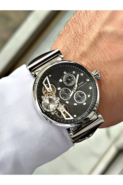 Romanson Otomatik Mekanizmalı 5 Atm Su Geçirmez Deri Kordon Çelik Kasa Erkek Kol Saati 1270.01