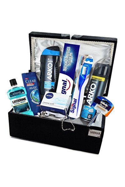 Arko Men Nişan Bohçası Damat Çeyiz Sandığı Erkek Bakım Seti Damat Bohçası Ith...