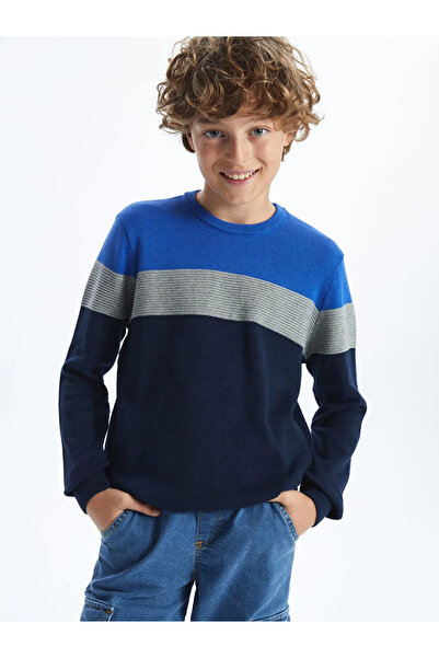 LC Waikiki Pulover pentru băiat LCW Kids Blue Crew Deck