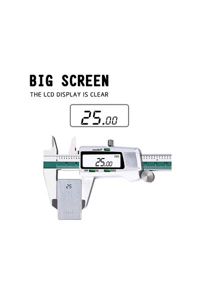 BGA Professional Stainless Steel Large Lcd Digital Display Vernier Caliper 0-150mm