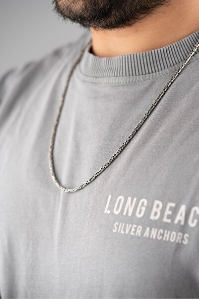 EDSA Silver 925 Ayar Gümüş Kral Model Erkek Zincir Kolye