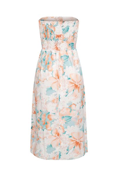 Cloud5ive Bandeau Kleid in Wickeloptik und AOP Blumen Print