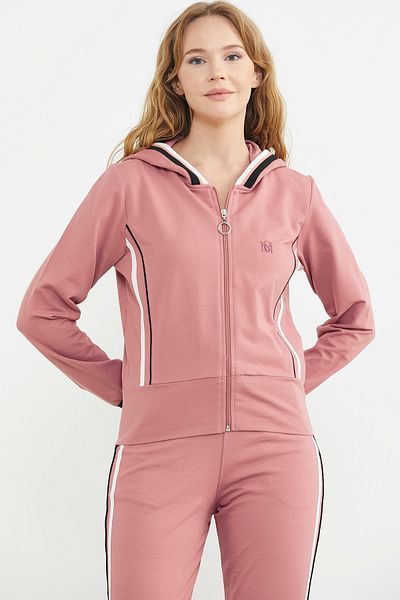 Sementa Πολύχρωμο Σετ Φόρμα Jogger με λεπτομέρειες Piping - Ροζ