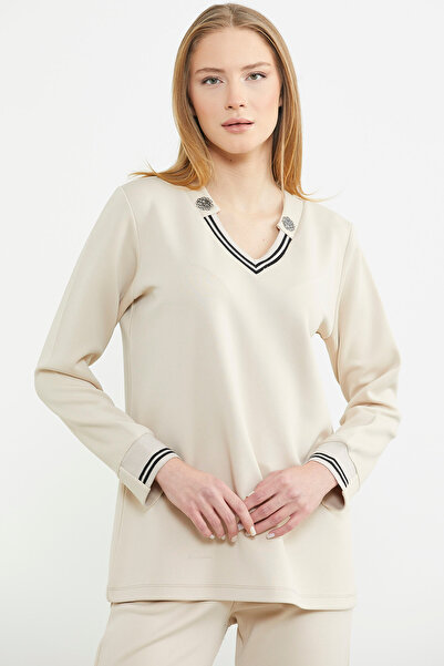 Sementa Scuba Yaka Detaylı Eşofman Takım - Bej