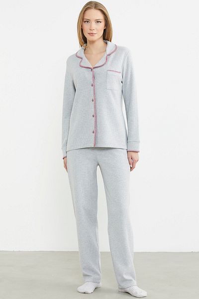 Sementa Set cămașă și pijama cu nasturi gri