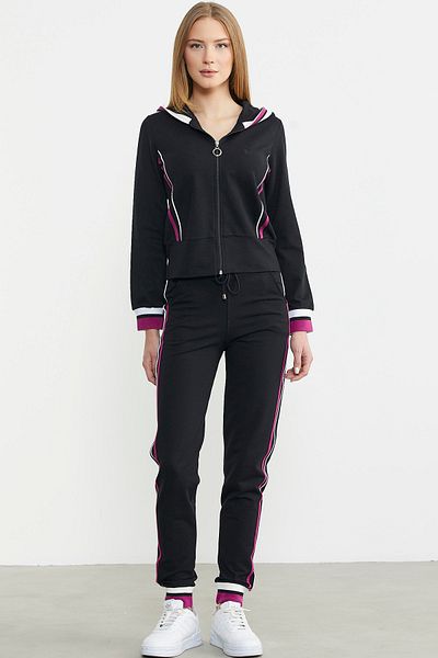 Sementa Πολύχρωμο Jogger Tracksuit με λεπτομέρεια Piping - Μαύρο