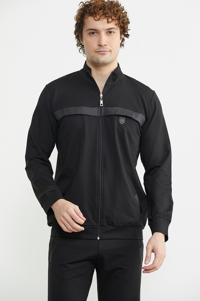 Sementa Σετ φόρμας με φερμουάρ Stand Collar - Μαύρο