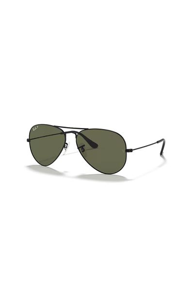 Ray-Ban نظارة شمسية راي بان بايلوت أفياتور كبيرة للجنسين، إطار معدني - Rb 3025 - مقاس العدسة: 58 مم - أسود