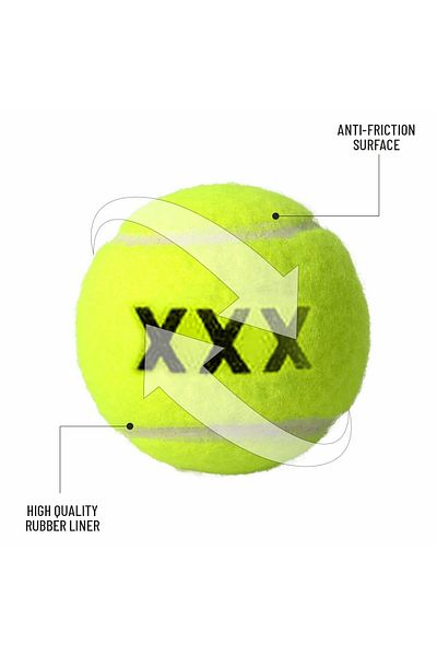 Head Penn X-out Tennis Ball | Green | Standard Size | Rubber | 3 Balls | Durable | For Training