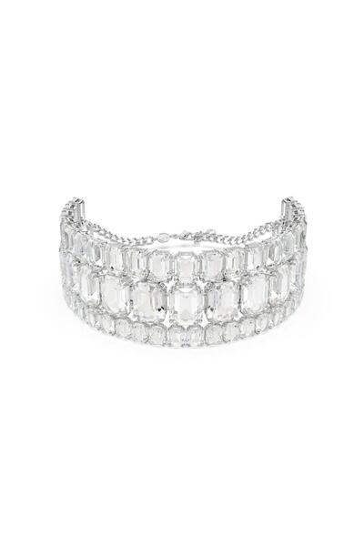 Swarovski قلادة ميلينيا تشوكر - قطع مثمن، أبيض، روديوم غربي