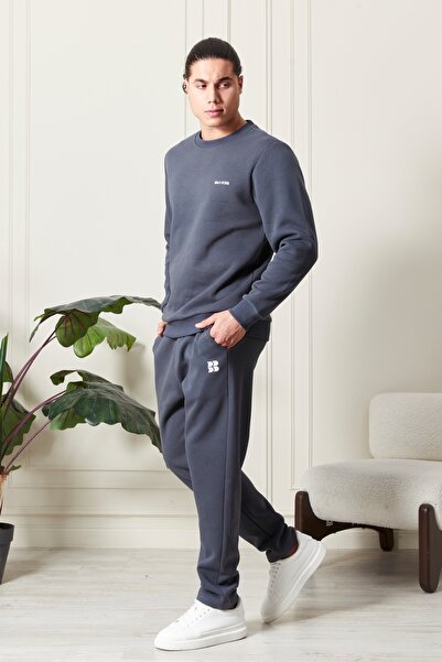 Bella Dossi Σετ ανδρικής φόρμας Premium Class με λογότυπο, βαμβακερό χτενισμένο με 3 κλωστές