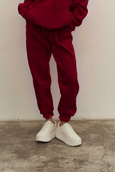 YAKAMEL Women's 3 Thread Raster Elastic Leg Jogger Winter Sweatpants
