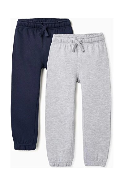 FAMEL Σετ 2 τεμαχίων βαμβακερά παιδικά παντελόνια φόρμας για το σχολείο και τ...