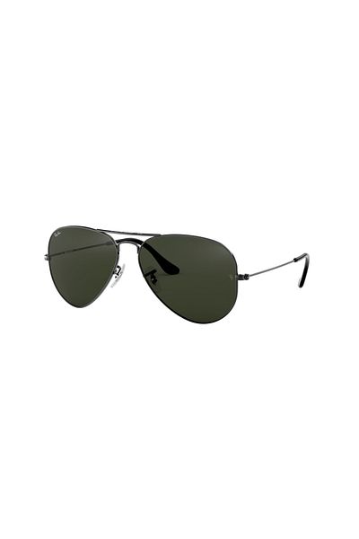 Ray-Ban نظارة شمسية راي بان بايلوت أفياتور كبيرة للجنسين، إطار معدني - Rb 3025 - مقاس العدسة: 58 مم - لون معدني