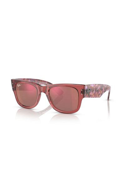 Ray-Ban Rb 0840S 66372K 51 Unisex Mirrored Transparent Pink Bone Sunglasses