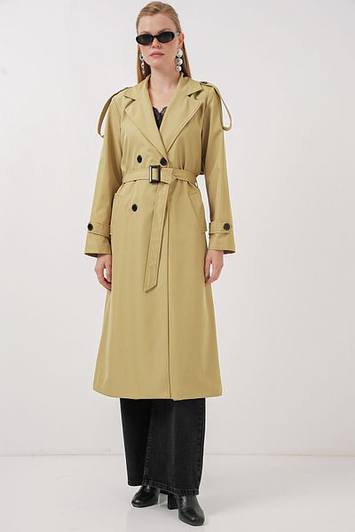 Bigdart 5941 Langer Trenchcoat mit zweireihigem Kragen – A.Khaki